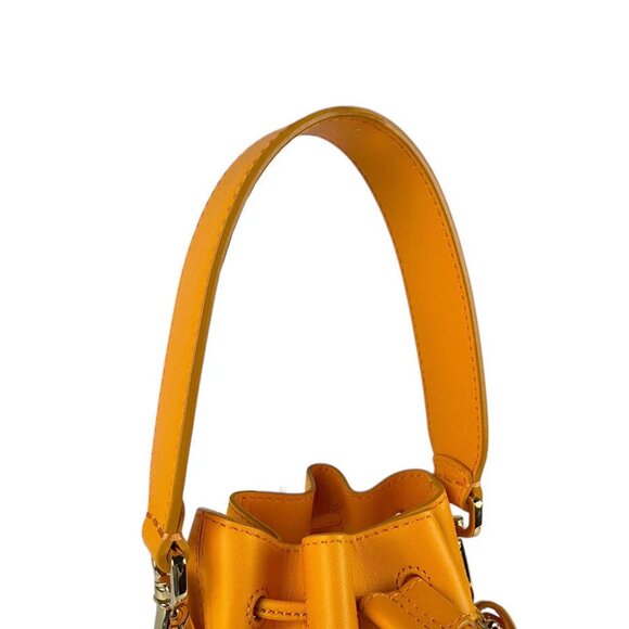 FENDI Mon Tresor Mini Shoulder Bag Handbag Orange Leather/Mesh - Picture 8 of 14